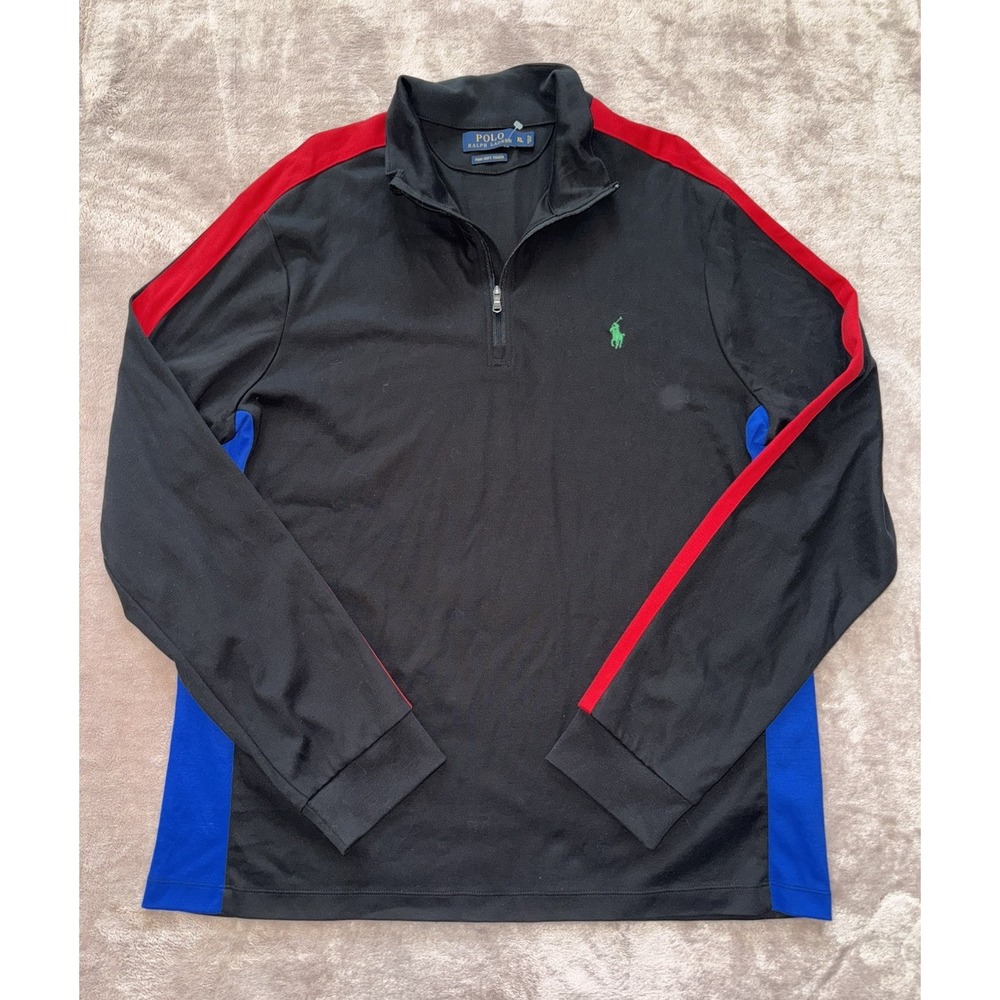 Polo RALPH LAUREN Men's Pima Soft Touch 1/4 Zip Mock Neck Pullover Sz XL